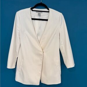 H&M Cream Women's Blazer 3/4 Sleeve